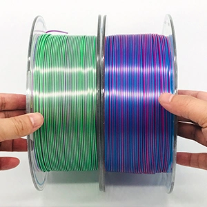 New 3D Printers Bi-Color Shiny Red-Blue Silk PLA Filaments Children 3D Idrawing Pens Filaments 3D Printing Materials 1.75mm 3D Printers PLA Filaments 1000g