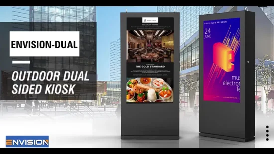 Рекламный плеер 4K 55-дюймовый двухсторонний на открытом воздухе цифровой вывесок